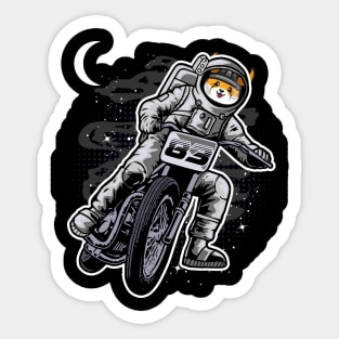 Astronaut Motorbike Floki Inu Coin Floki Army To The Moon Crypto Token Cryptocurrency Wallet Birthday Gift For Men Women Kids Sticker